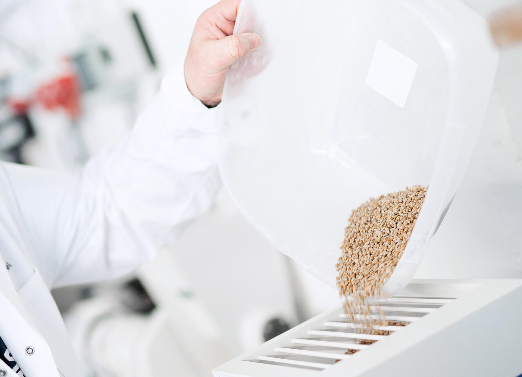 Befüllung der Quadrumat - Vermahlung Getreide – Vorbereitung für analytische Untersuchungen